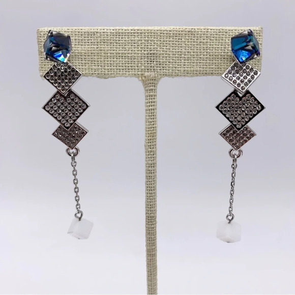 Swarovski Crystal Pave Drop Convertible Earrings - Picture 1 of 5